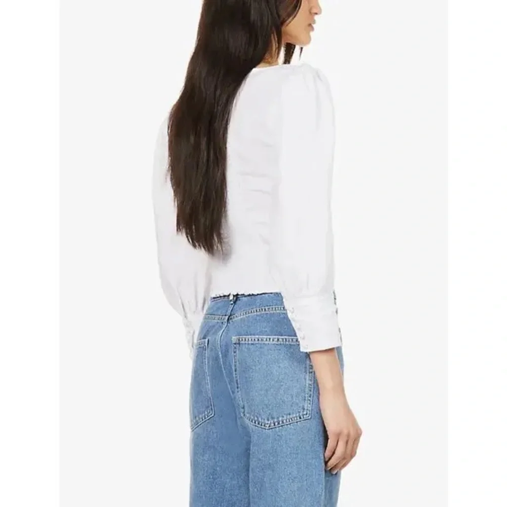 Reformation White Puff Sleeve Top
